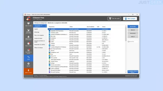 Désinstaller les applications préinstallées de Windows avec CCleaner