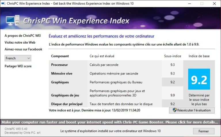 ChrisPC Win Experience Index 7.22.06 instaling