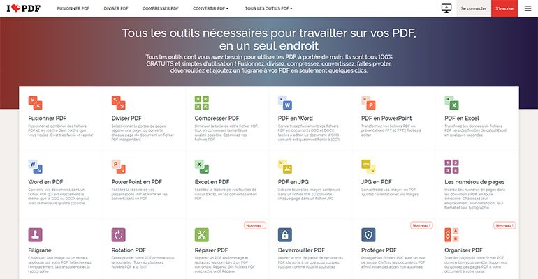 iLovePDF.com : fusionner, diviser, compresser ou convertir un fichier PDF