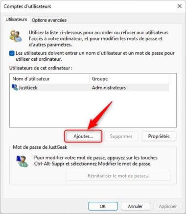 comment ajouter un compte utilisateur sur windows 11