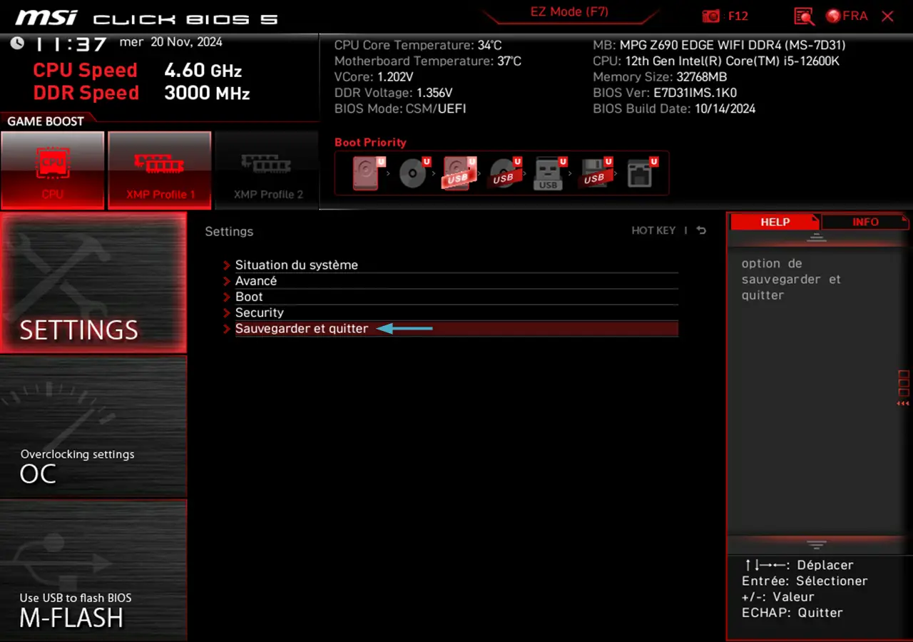 activer fast boot bios msi etape 4