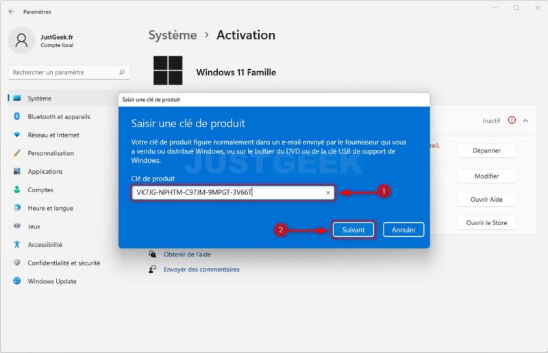 clé d'activation windows 11 cdiscount