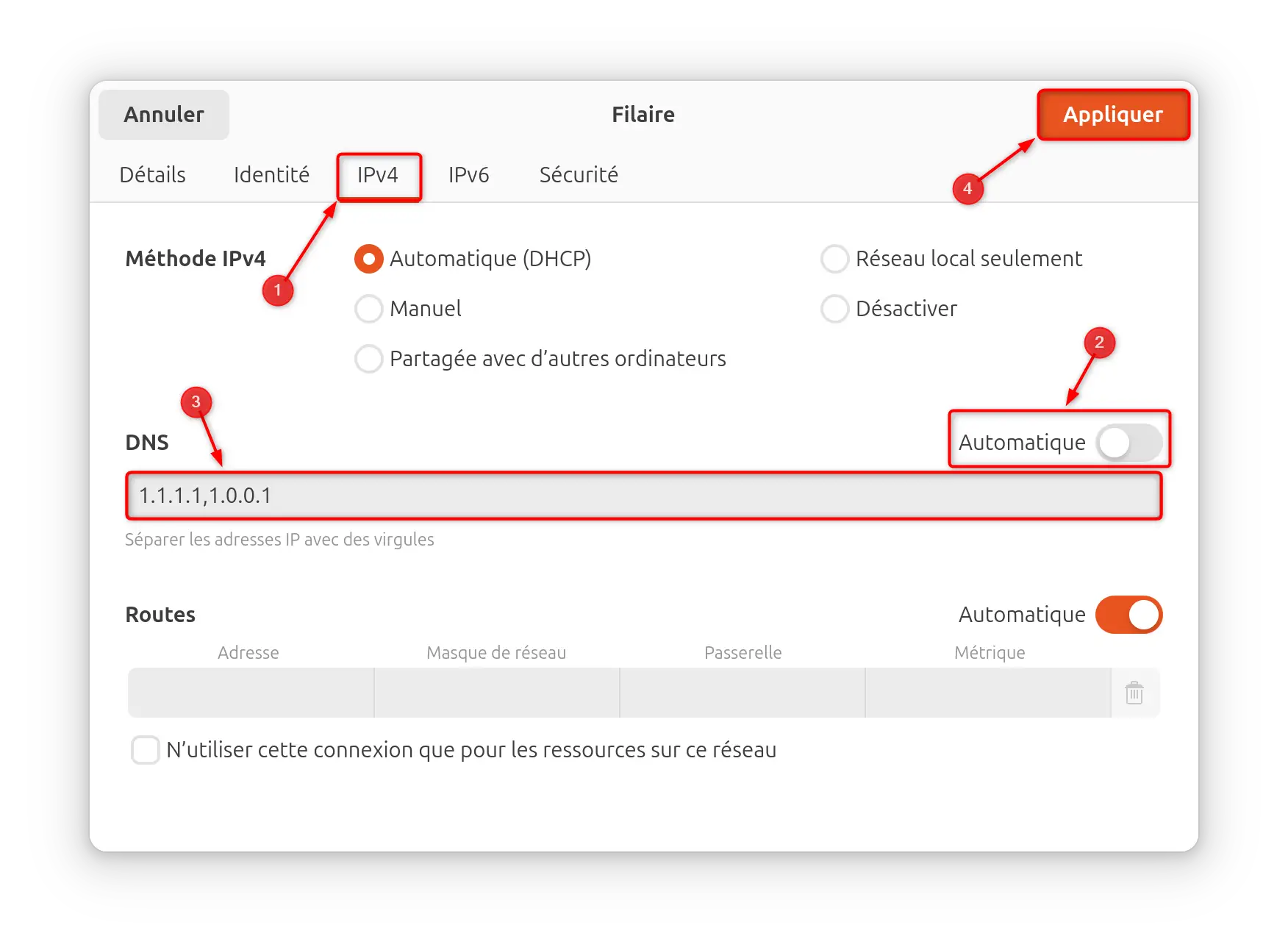 Changer les serveurs DNS sur Ubuntu