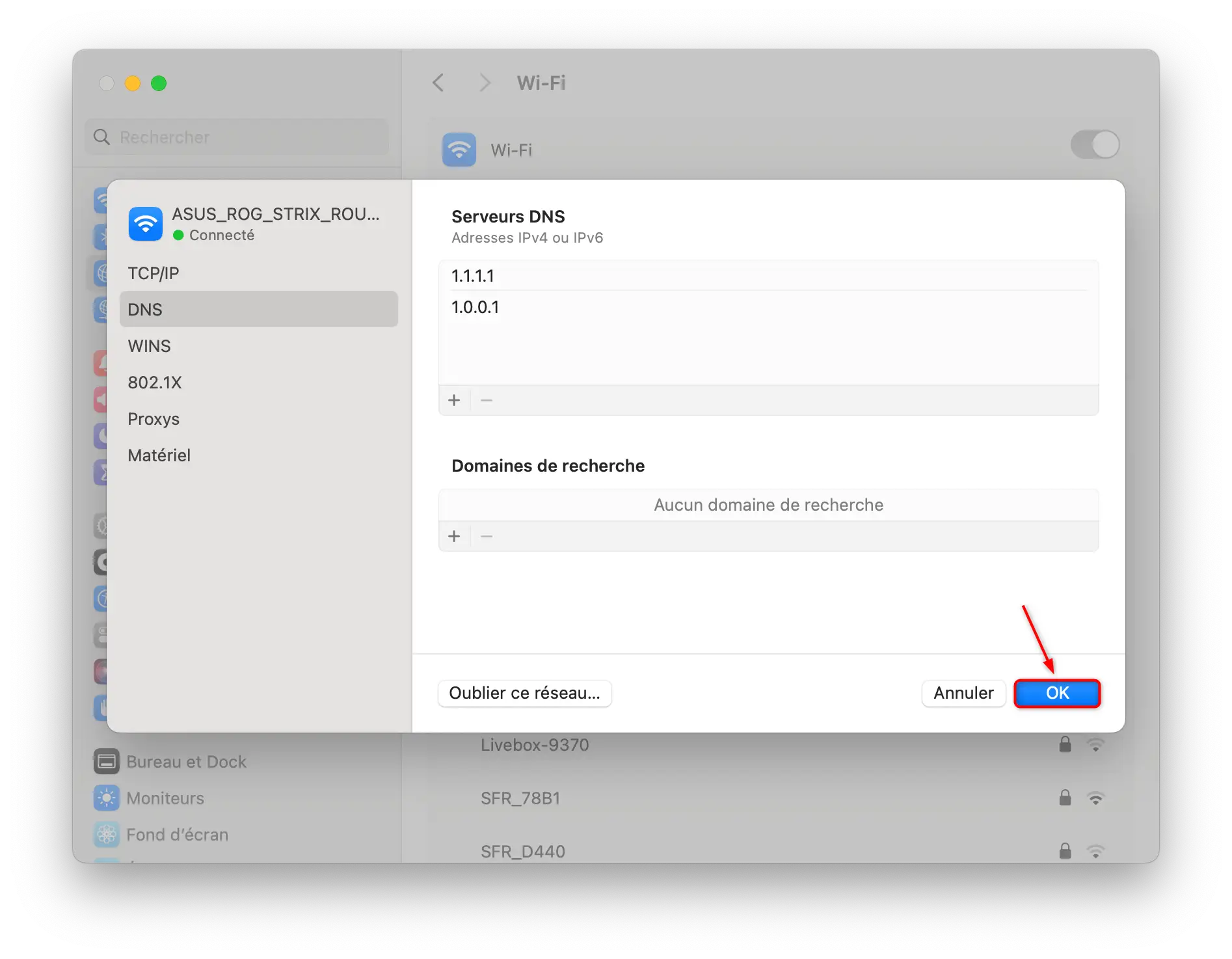 Changer les DNS sur macOS