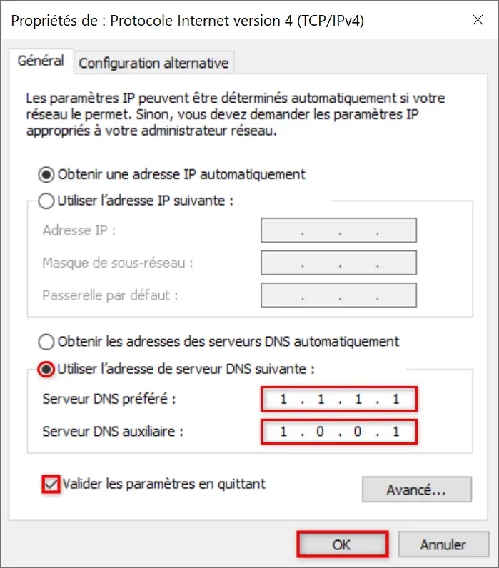 Changer les DNS sur Windows