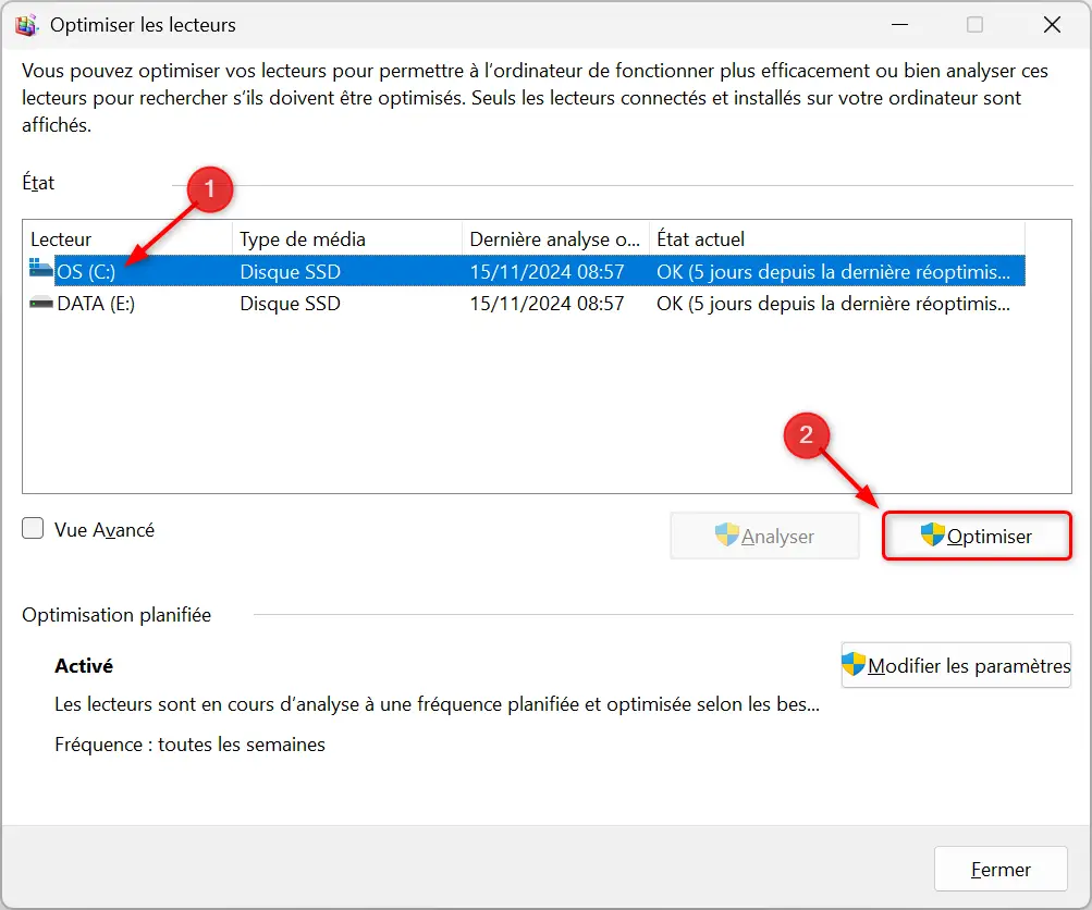 defragmenter optimiser disque dur windows