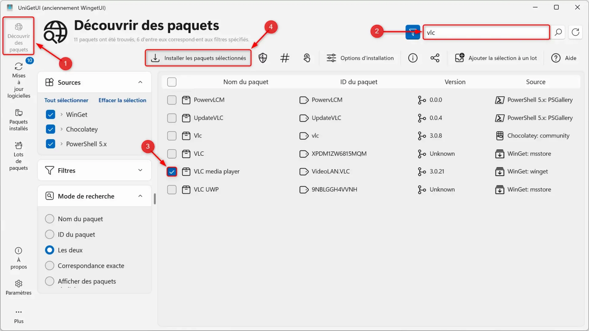 Installer des paquets par lots avec UniGetUI