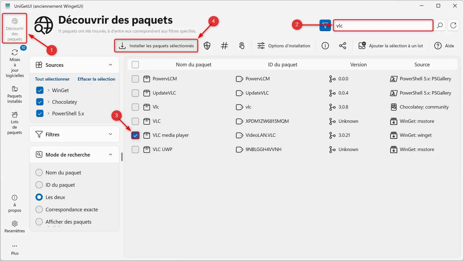 Installer une application avec UniGetUI