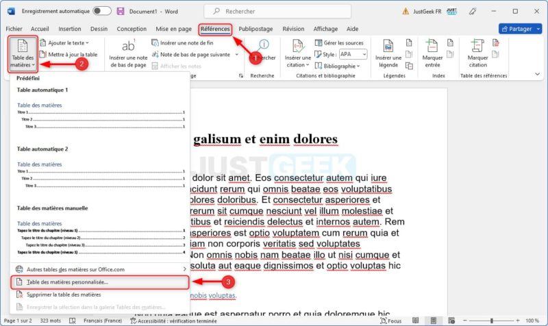 comment faire apparaître un titre dans la table des matières word