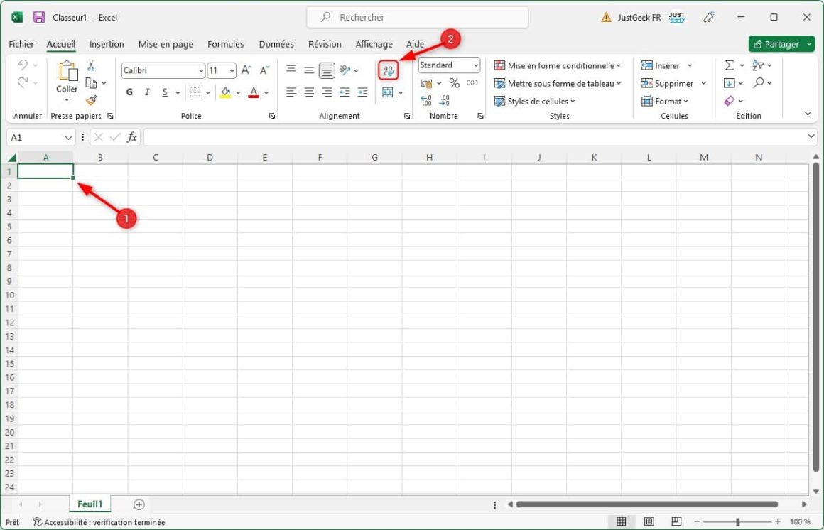 comment tracer une ligne dans excel