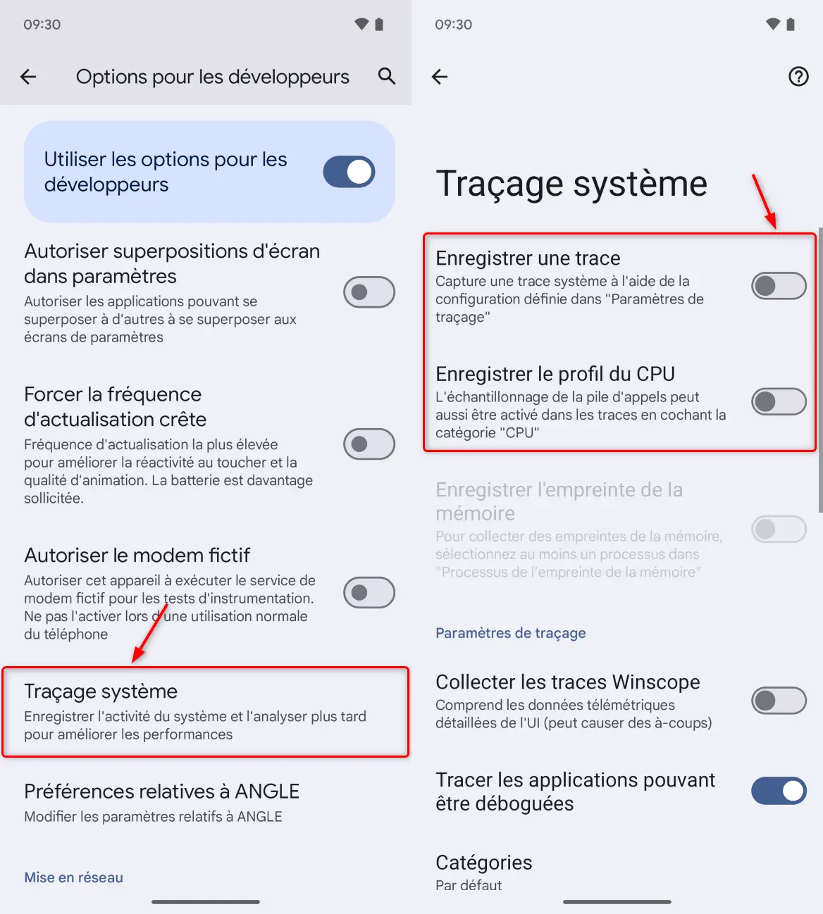 Désactiver le traçage système Android