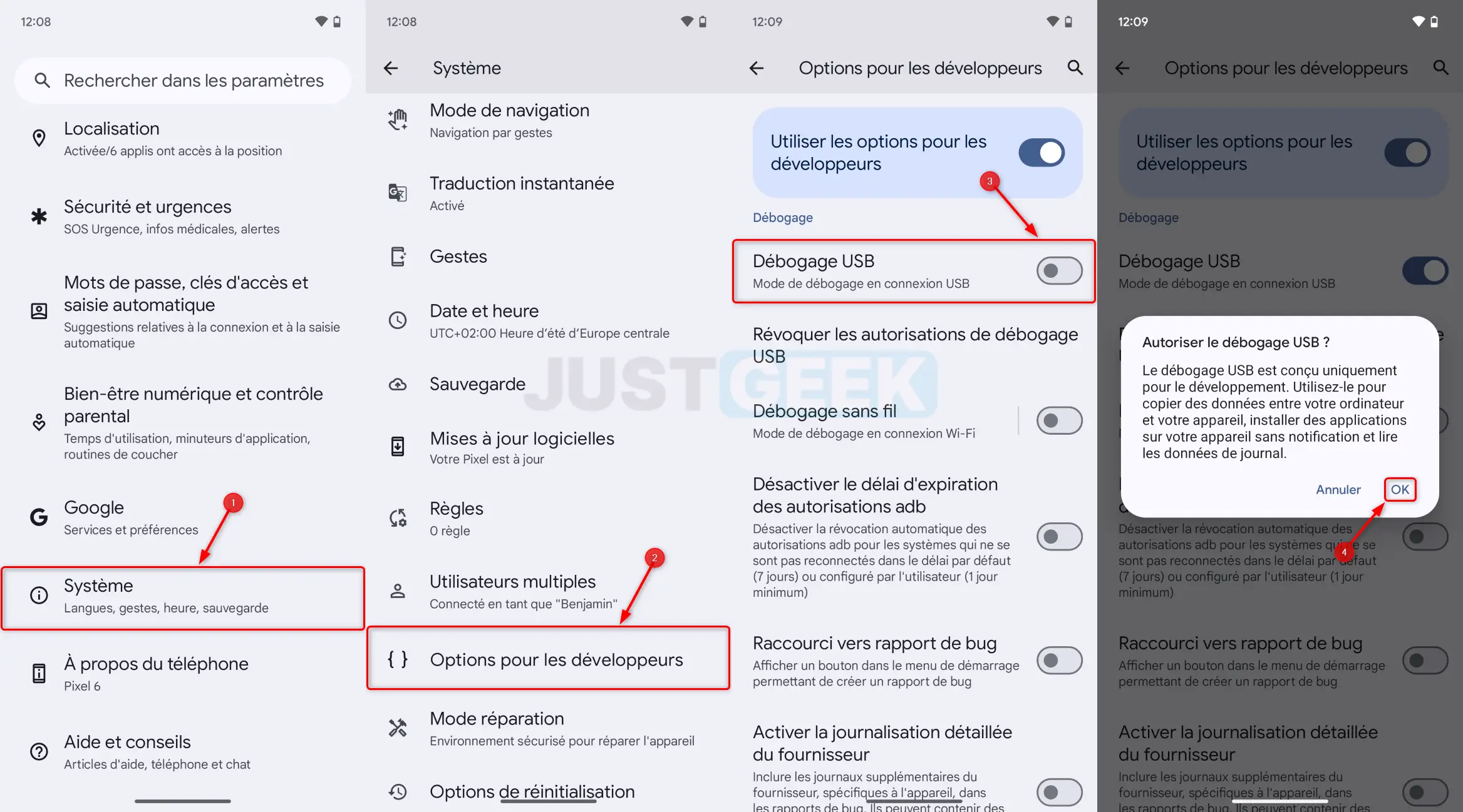 activer le debogage usb sur android