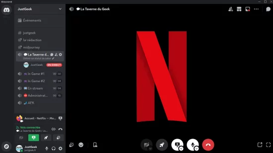 comment streamer netflix sur discord