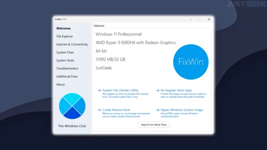 FixWin 11 outil reparation Windows