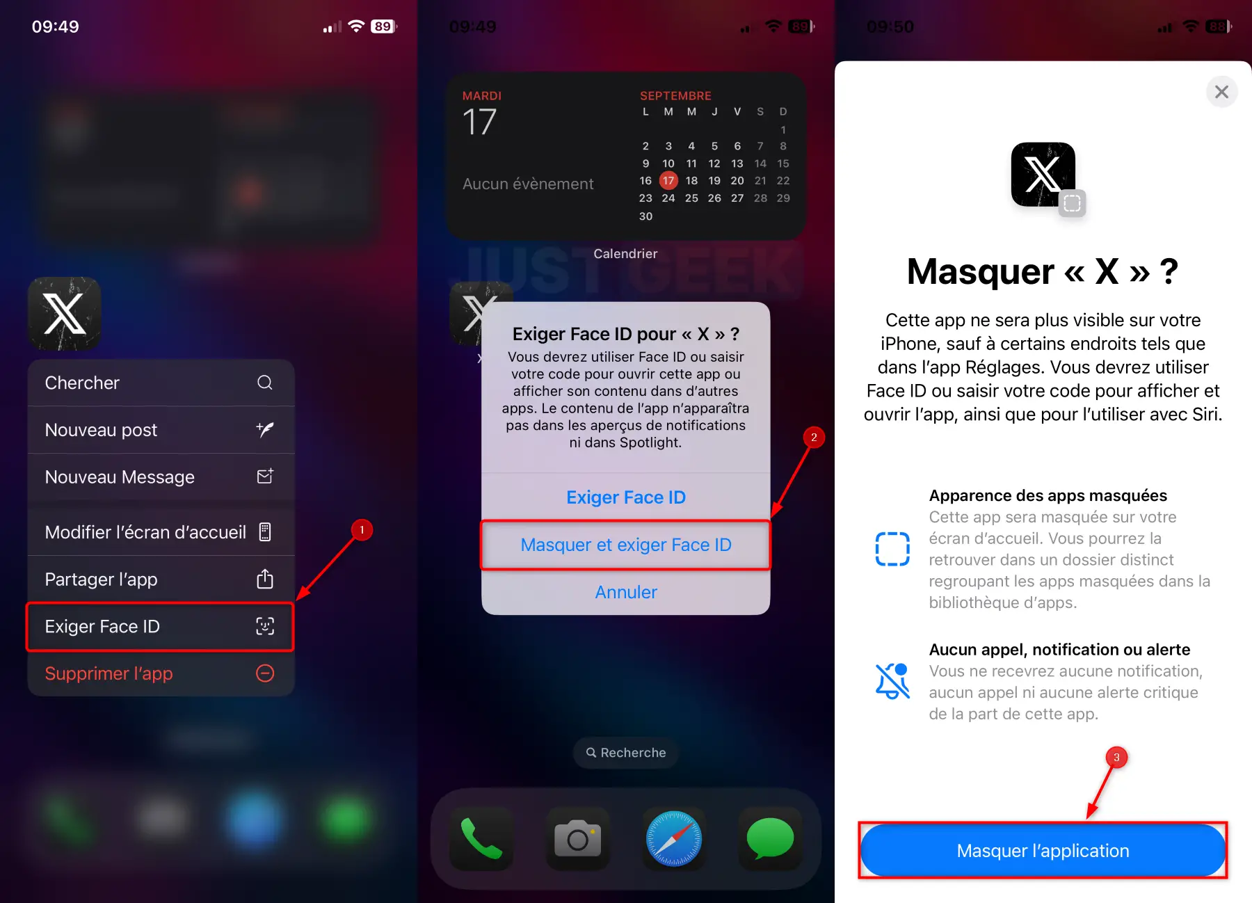 Masquer et exiger FaceID pour une application sur iPhone