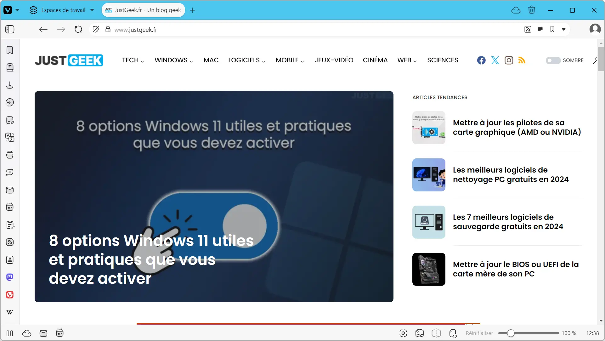 Nouvelle interface du navigateur Vivaldi