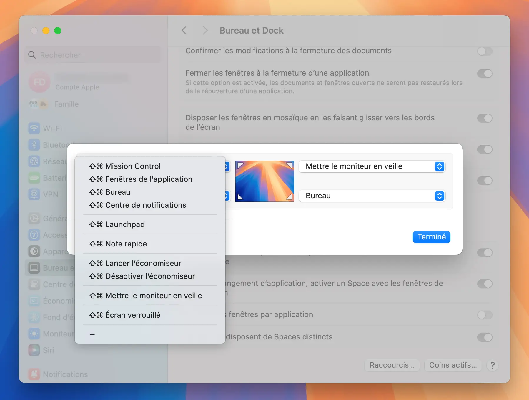 Activation des touches modificateurs pour sécuriser les coins actifs sur Mac