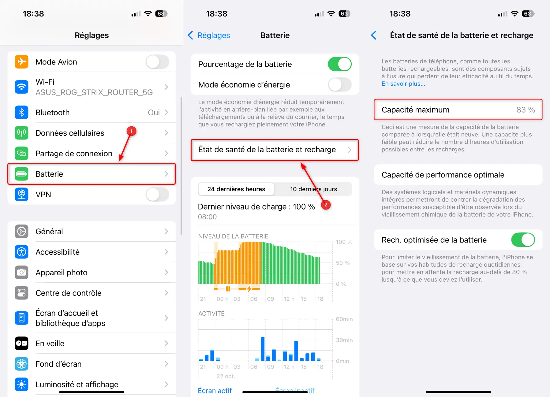 Vérifier la santé de la batterie sur un iPhone