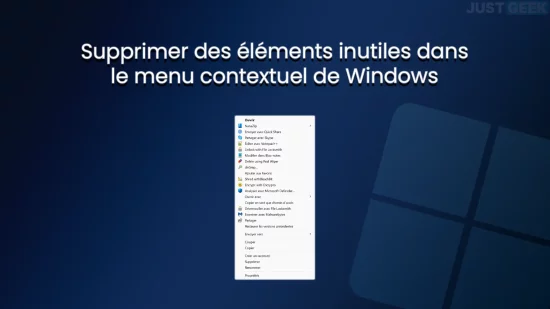 Supprimer des éléments inutiles dans le menu contextuel de Windows