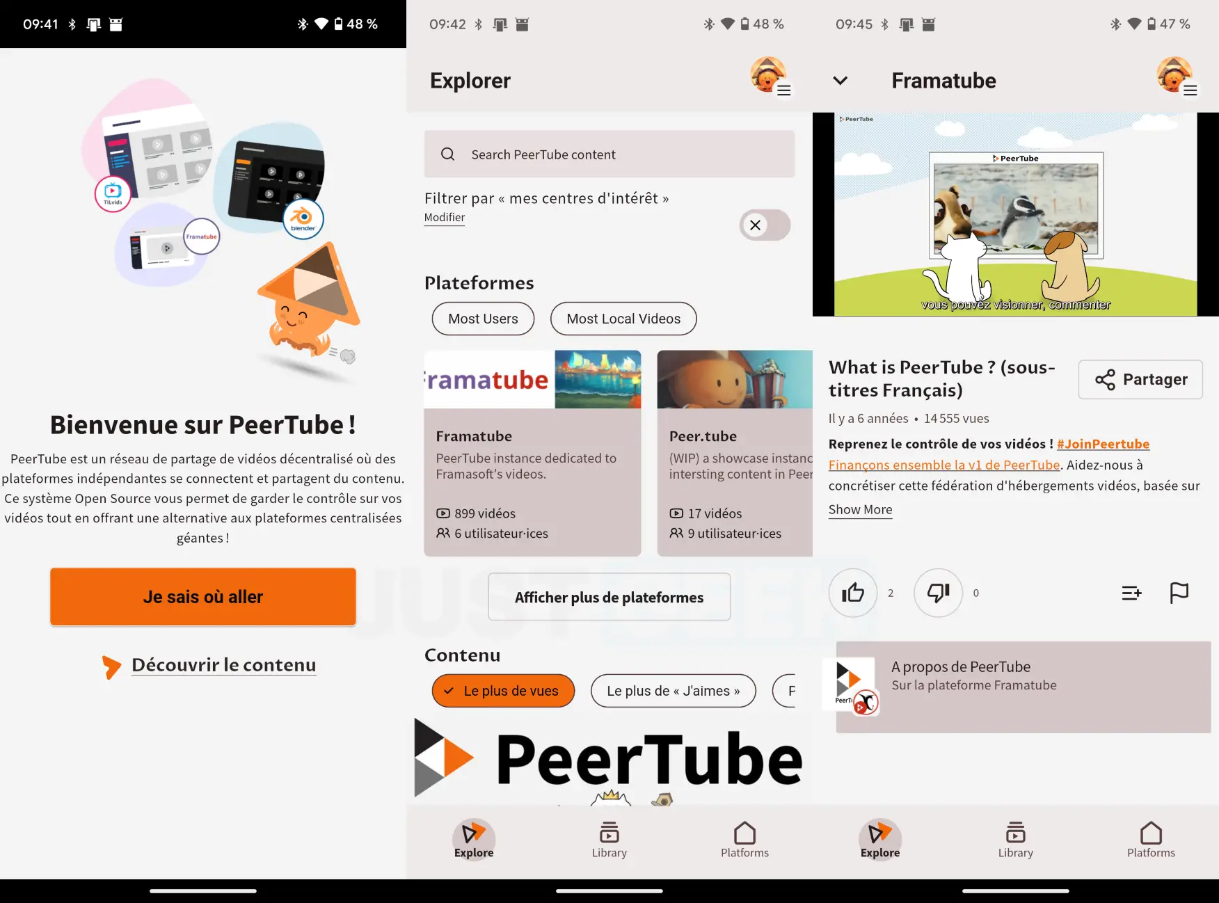 PeerTube Application Mobile