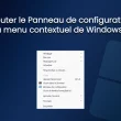 Ajouter le Panneau de configuration au menu contextuel de Windows 11