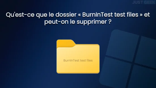 Illustration du dossier BurnInTest test files à la racine d'un disque dur sur un PC